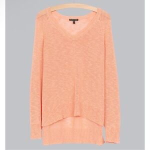 Eileen Fisher Papaya Melange Linen Grain Slub Knit Box Sweater Shirt Large